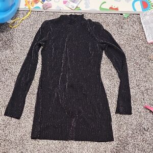 Francesca's Collections Black Shimmer Dress Size XL Long sleeve mid length